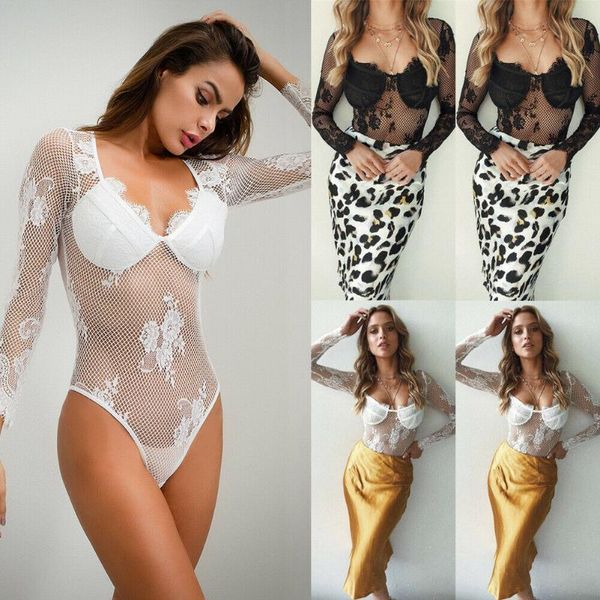 women's jumpsuits & rompers women lace long sleeve bodysuit mesh hollow out bodycon jumpsuit transparent summer skinny black white
women's jumpsuits & rompers women lace long sleeve bodysuit mesh hollow out bodycon jumpsuit transparent summer skinny black white