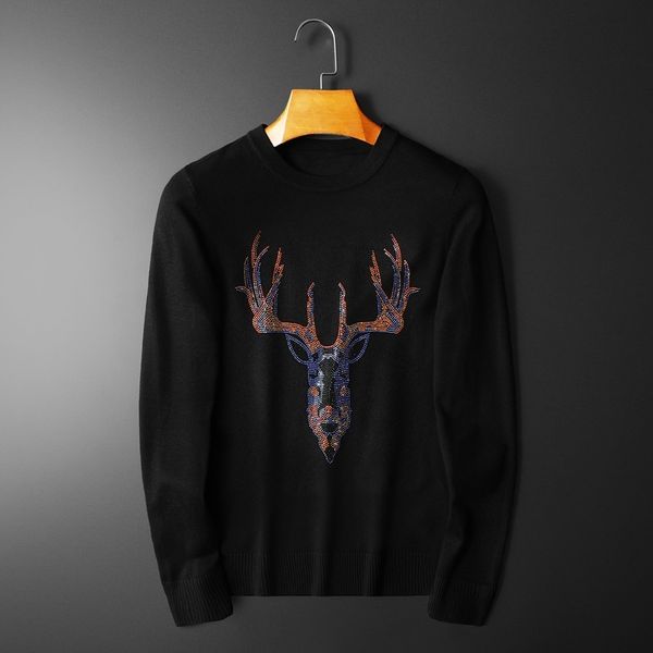 boutique sweater korean men's deer head drill design fashion base coat, White;black
boutique sweater korean men's deer head drill design fashion base coat, White;black