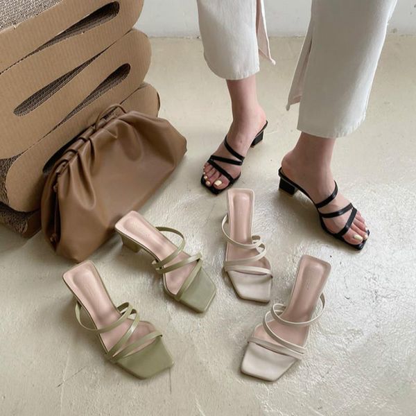 elegant narrow band slipper sandals women vintage square toe summer med heel ladies shoes swc0893, Black
elegant narrow band slipper sandals women vintage square toe summer med heel ladies shoes swc0893, Black
