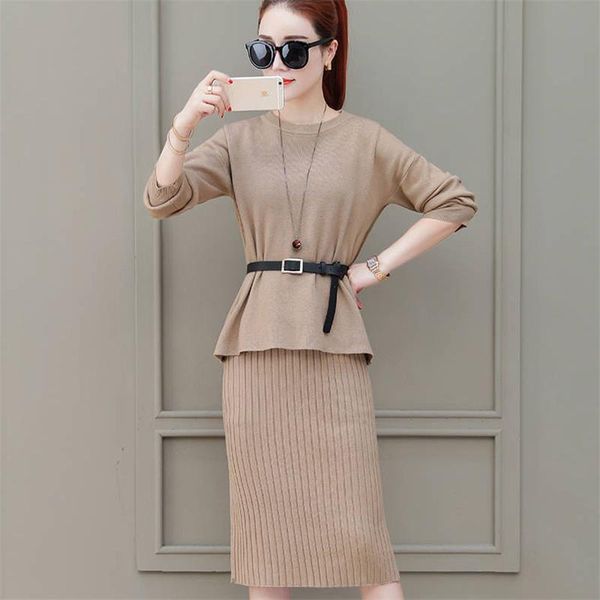 women's sweaters 2021 autumn winter women sweater + straped dress sets female casual two-pieces suits loose solid color knitted a17, White;black
women's sweaters 2021 autumn winter women sweater + straped dress sets female casual two-pieces suits loose solid color knitted a17, White;black