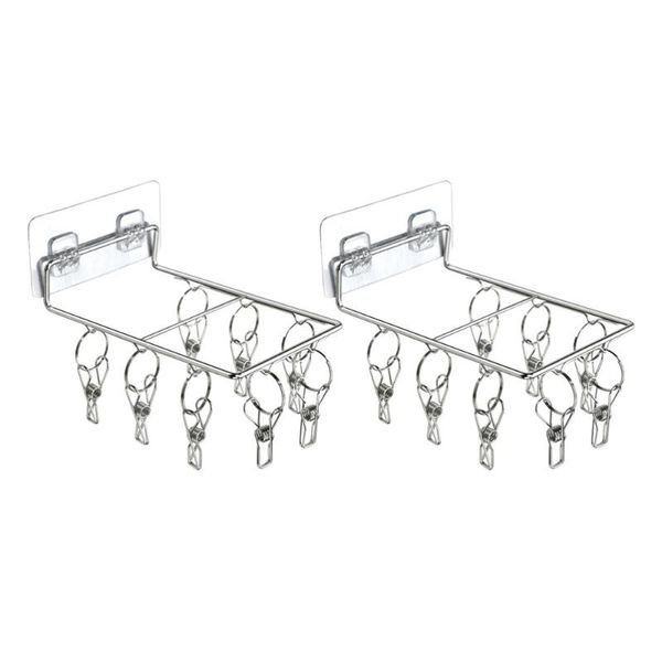 hangers & racks 2pcs wall-mounted socks rack stainless steel non-slip drying clips shelf (8 clips)
hangers & racks 2pcs wall-mounted socks rack stainless steel non-slip drying clips shelf (8 clips)