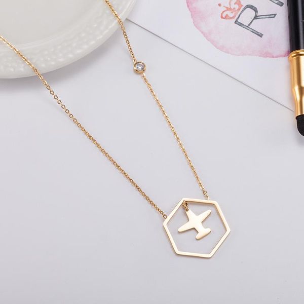 chains gold color woman jewelry fashion lucky airplane pendant necklace 316 stainless steel high polish wholesale, Silver
chains gold color woman jewelry fashion lucky airplane pendant necklace 316 stainless steel high polish wholesale, Silver