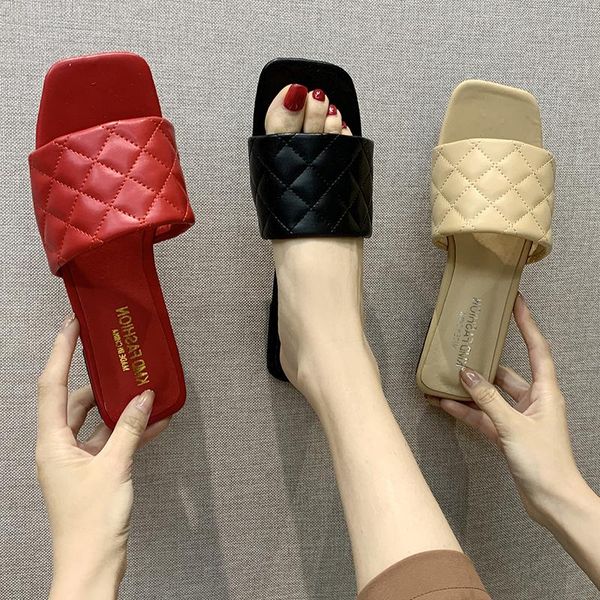 slippers 2021 summer women square toe sandals ladies pu leather plaid outside thin high heels female fashion woman shoes, Black
slippers 2021 summer women square toe sandals ladies pu leather plaid outside thin high heels female fashion woman shoes, Black