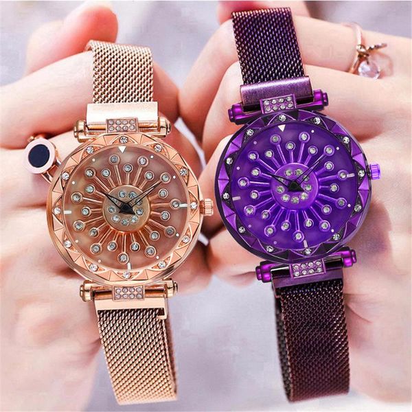 wristwatches 2021 creative whirling women watches magnet buckle rotating diamond dial quatrz wristwatch ladies gifts, Slivery;brown
wristwatches 2021 creative whirling women watches magnet buckle rotating diamond dial quatrz wristwatch ladies gifts, Slivery;brown