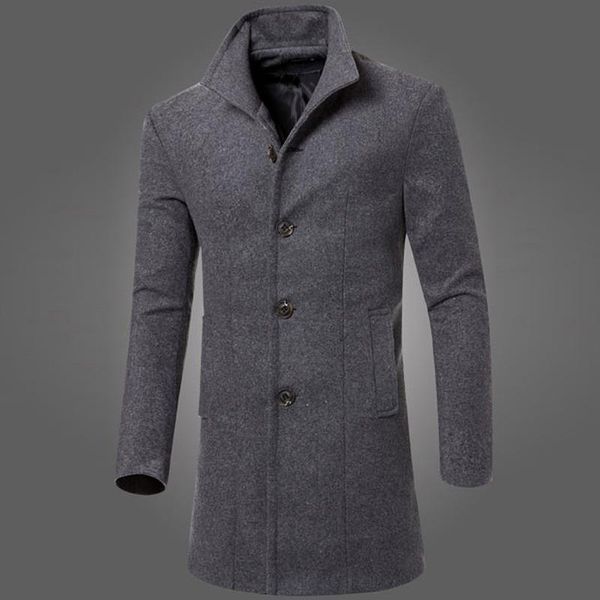 men's wool & blends men coats autumn winter solid color cold resistant woolen overcoat single collar casual trench coat male, Black
men's wool & blends men coats autumn winter solid color cold resistant woolen overcoat single collar casual trench coat male, Black