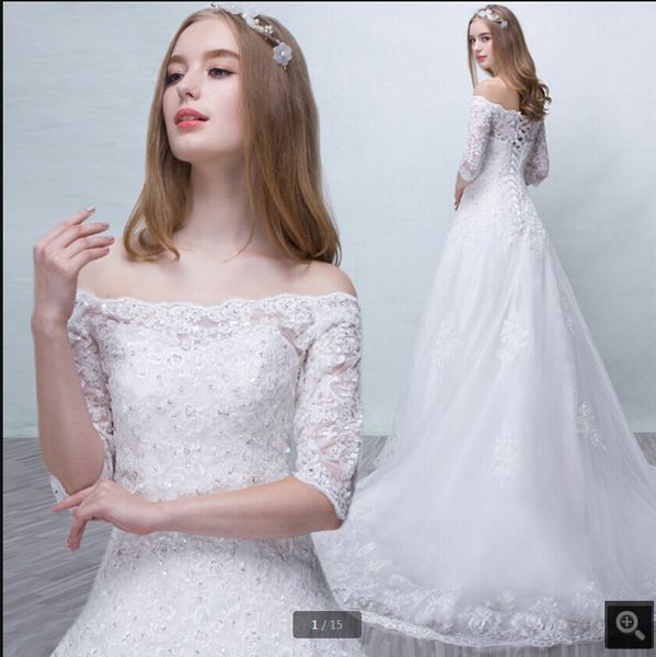 robe de mariage a line white lace appliques wedding dress beaded off the shoulder half sleeve modest bridal gowns court train fashion bride
robe de mariage a line white lace appliques wedding dress beaded off the shoulder half sleeve modest bridal gowns court train fashion bride