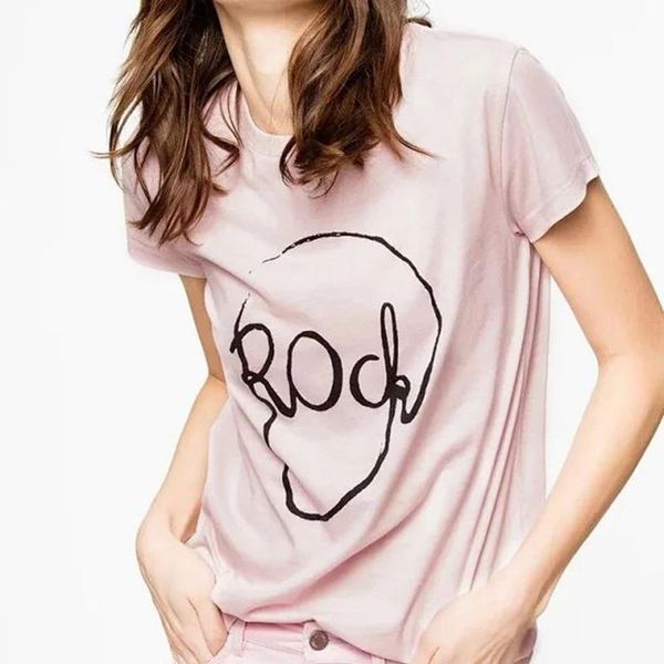 women's t-shirt 2021 summer classic round neck short sleeve fashion skull pattern loose wild women, White
women's t-shirt 2021 summer classic round neck short sleeve fashion skull pattern loose wild women, White