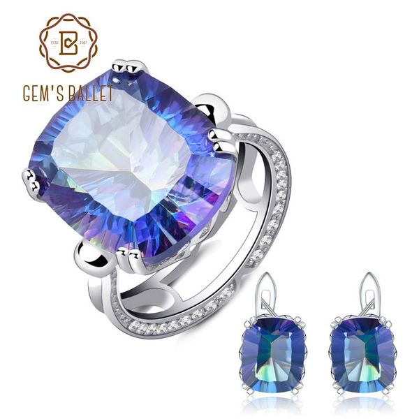 gem's ballet 10.12ct natural blueish mystic quartz jewelry set 925 sterling silver earrings ring fine for women bracelet, & necklace, Black
gem's ballet 10.12ct natural blueish mystic quartz jewelry set 925 sterling silver earrings ring fine for women bracelet, & necklace, Black