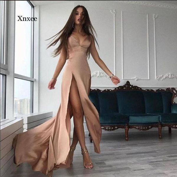 high-split dress women solid evening party clubwear maxi dresses ladies spaghetti strap club casual, Black;gray
high-split dress women solid evening party clubwear maxi dresses ladies spaghetti strap club casual, Black;gray