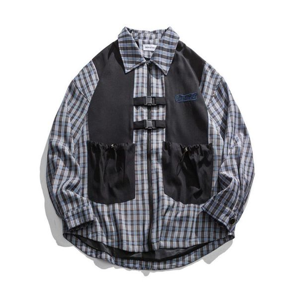 men's jackets two-piece splice plaid shirt style cargo jacket japanese harajuku fashion streetwear vintage loose casual man coat, Black;brown
men's jackets two-piece splice plaid shirt style cargo jacket japanese harajuku fashion streetwear vintage loose casual man coat, Black;brown