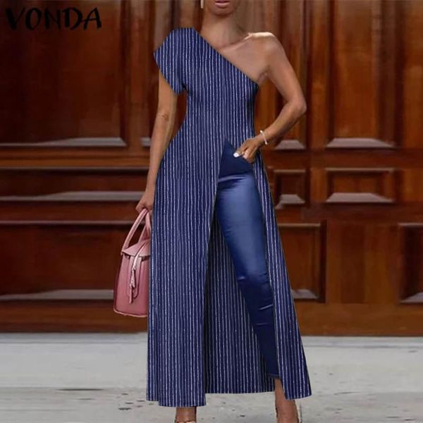 women's blouses & shirts vonda 2021 women off the shoulder blouse vintage striped party summer split casual blusa ladies tunic s-5, White
women's blouses & shirts vonda 2021 women off the shoulder blouse vintage striped party summer split casual blusa ladies tunic s-5, White