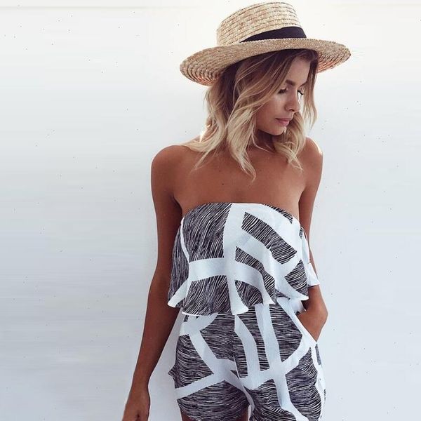 floral print ruffles strapless women jumpsuit summer pleated overalls chest wrapped playsuits womens plus size, Black;white
floral print ruffles strapless women jumpsuit summer pleated overalls chest wrapped playsuits womens plus size, Black;white