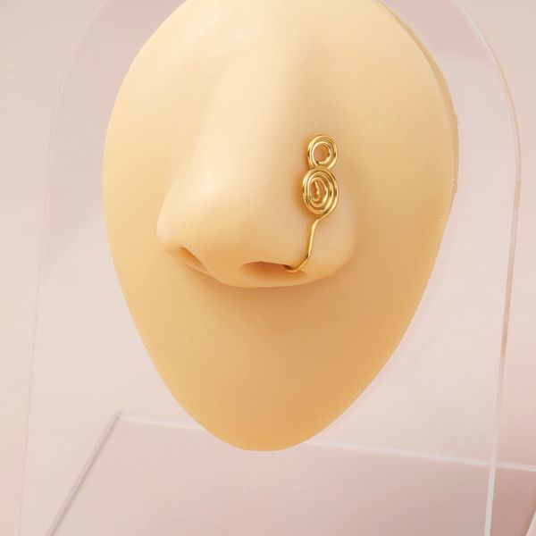 jewelry gold stainless steel nose clip false ring manual winding puncture nose ornament, Silver
jewelry gold stainless steel nose clip false ring manual winding puncture nose ornament, Silver