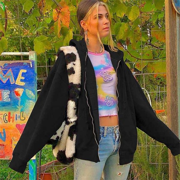 brown zip up hoodie vintage sweatshirts women oversized jacket coat y2k aesthetic pockets long sleeve hooded winter clothes 211109, Black
brown zip up hoodie vintage sweatshirts women oversized jacket coat y2k aesthetic pockets long sleeve hooded winter clothes 211109, Black