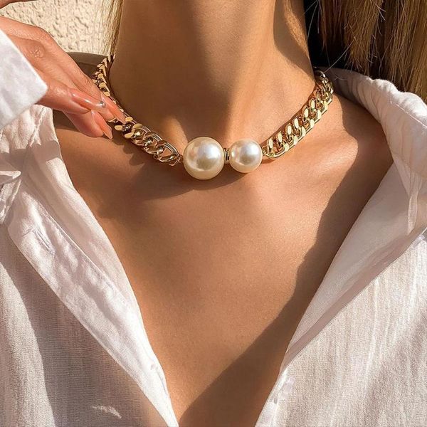 chains gothic round pearl pendant necklace vintage smooth cuban necklaces women girl chokers fashion accessories jewellery, Silver
chains gothic round pearl pendant necklace vintage smooth cuban necklaces women girl chokers fashion accessories jewellery, Silver