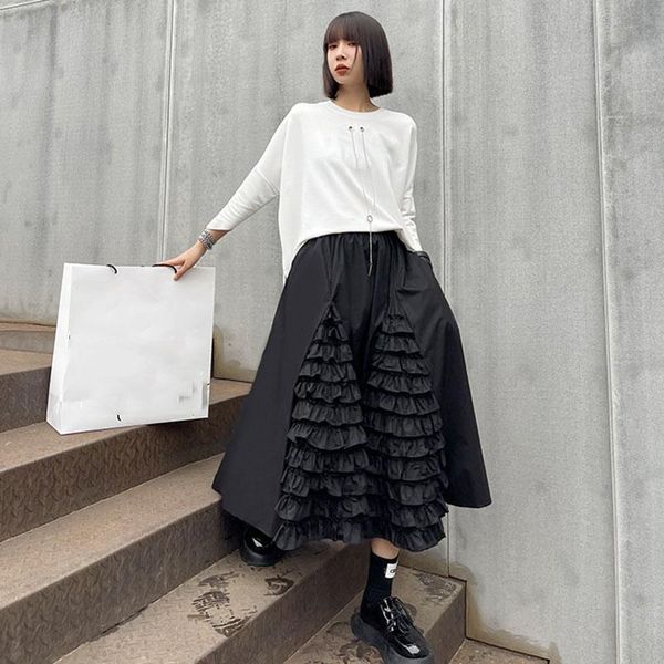 skirts seebeautiful ruffles stitching loose a-line half-body skirt elastic high waist simple fashion spring summer 2021 woman e256, Black
skirts seebeautiful ruffles stitching loose a-line half-body skirt elastic high waist simple fashion spring summer 2021 woman e256, Black