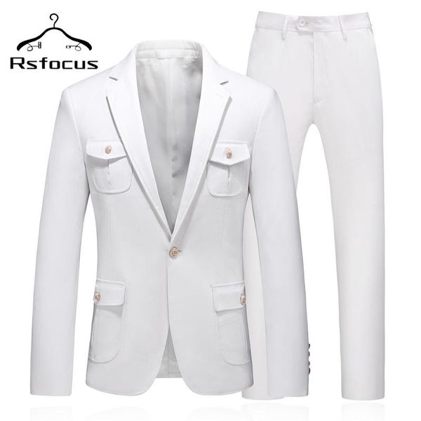 men's suits & blazers rsfocus 2021 multi-pocket white suit men 5xl mens captain groom wedding prom stage wear with pants tz041, White;black
men's suits & blazers rsfocus 2021 multi-pocket white suit men 5xl mens captain groom wedding prom stage wear with pants tz041, White;black