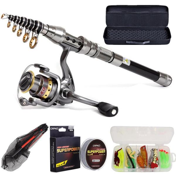 fishing rod with reel combo for camping outdoor pe line lure set landing net eva portable box
fishing rod with reel combo for camping outdoor pe line lure set landing net eva portable box