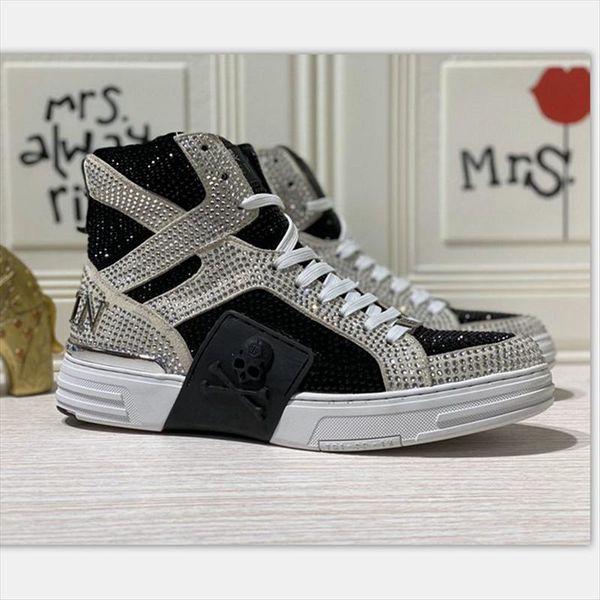 boots 2021 high tube genune leather glitter cowhide couple thick bottom women men shoes rhinestone metal skull nnkle, Black
boots 2021 high tube genune leather glitter cowhide couple thick bottom women men shoes rhinestone metal skull nnkle, Black
