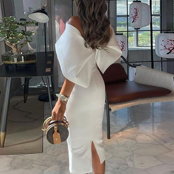party dresses fashion office lady backless bowknot dress elegant off shoulder skinny women casual solid bodycon long, White;black
party dresses fashion office lady backless bowknot dress elegant off shoulder skinny women casual solid bodycon long, White;black