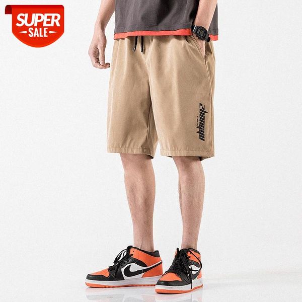 shorts men's thin loose print sports outer wear trend casual five-point pants men #nt5w, Black