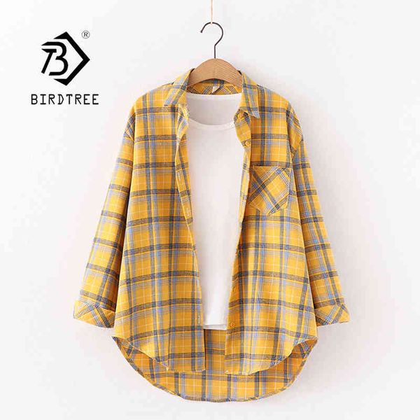 10 colors autumn new women vintage oversized plaid shirt cotton batwing sleeve loose yellow blouse casual feminina blusa 210430, White
10 colors autumn new women vintage oversized plaid shirt cotton batwing sleeve loose yellow blouse casual feminina blusa 210430, White
