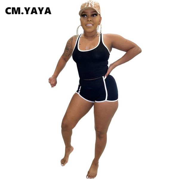women's tracksuits cm.yaya women set solid sleeveless o-neck crop tanks strechy shorts two 2 piece sets tracksuit fashion outfits, Gray
women's tracksuits cm.yaya women set solid sleeveless o-neck crop tanks strechy shorts two 2 piece sets tracksuit fashion outfits, Gray