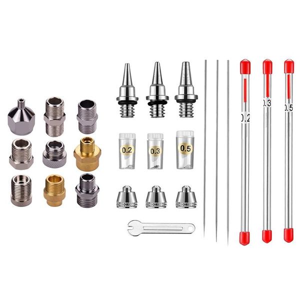 professional spray guns 9pcs universal airbrush adaptor kit fitting connector set with 10pcs nozzle needle cap
professional spray guns 9pcs universal airbrush adaptor kit fitting connector set with 10pcs nozzle needle cap