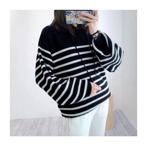 women's hoodies & sweatshirts elfstyle female wool contrast striped knitting jumper with - autumn winter 2021 women knitted sweatershir, Black
women's hoodies & sweatshirts elfstyle female wool contrast striped knitting jumper with - autumn winter 2021 women knitted sweatershir, Black