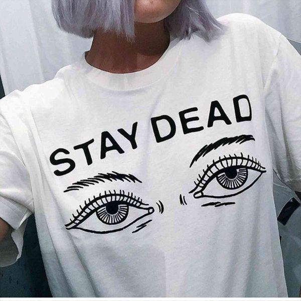 summer fashion printed stay women t shirts dead letter round neck, White
summer fashion printed stay women t shirts dead letter round neck, White