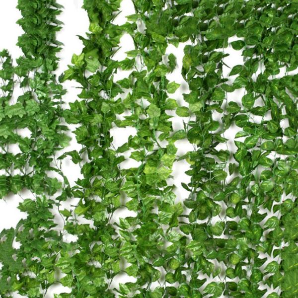 

decorative flowers & wreaths 12pcs 2m ivy green fake leaves garland plant vine foliage home decor plastic rattan string wall artificial plan