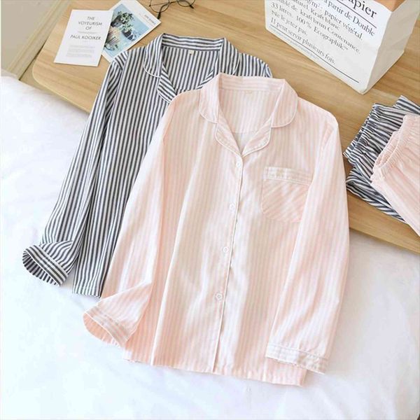 spring cotton stripe pajamas double womens sleepwears gauze couples long sleeve casual lounge wear two piece set nightwear, Black;red
spring cotton stripe pajamas double womens sleepwears gauze couples long sleeve casual lounge wear two piece set nightwear, Black;red