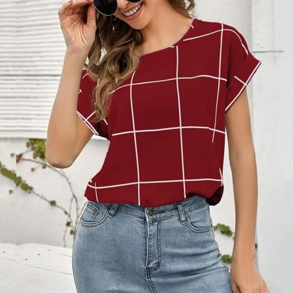 women's blouses & shirts shirt lattice print office o-neck short sleeve casual vintage leisure blouse pullover female, White
women's blouses & shirts shirt lattice print office o-neck short sleeve casual vintage leisure blouse pullover female, White