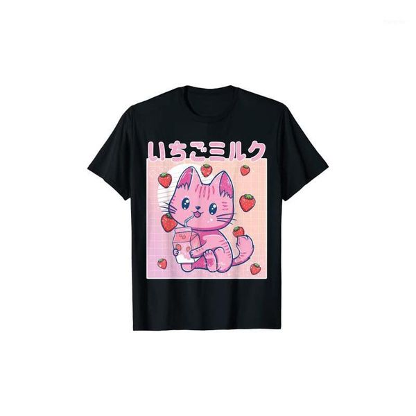 women's t-shirt vaporwave strawberry cat 90s japanese kawaii milk cotton oversized t shirt women summer cute short sleeve tees, White
women's t-shirt vaporwave strawberry cat 90s japanese kawaii milk cotton oversized t shirt women summer cute short sleeve tees, White