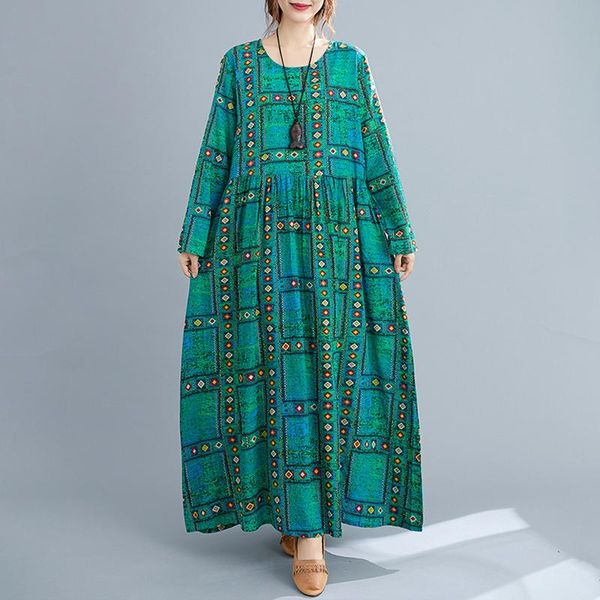 casual dresses 2021 autumn spring vintage women print vestido plus size long dress cotton linen ankle-length loose elegant ladies robe, Black;gray
casual dresses 2021 autumn spring vintage women print vestido plus size long dress cotton linen ankle-length loose elegant ladies robe, Black;gray