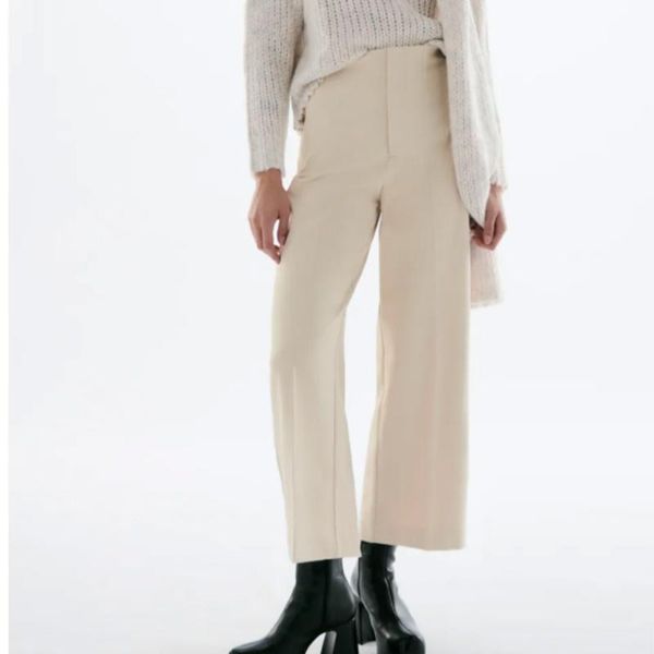 women's pants & capris za fall 2021 pure color straight wide leg fashion all-match casual temperament female chic trousers, Black;white
women's pants & capris za fall 2021 pure color straight wide leg fashion all-match casual temperament female chic trousers, Black;white