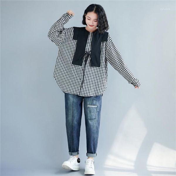plaid casaual shirts women's long sleeve large size 2021 fashion lady autumn winter o neck chic print loose cotton blouse men's ca, White;black
plaid casaual shirts women's long sleeve large size 2021 fashion lady autumn winter o neck chic print loose cotton blouse men's ca, White;black