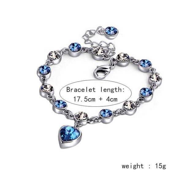 link, chain charm heart bangles romantic blue crystal wedding accessories 2021 fashion valentine jewelry wholesale gift bracelet for women, Black
link, chain charm heart bangles romantic blue crystal wedding accessories 2021 fashion valentine jewelry wholesale gift bracelet for women, Black