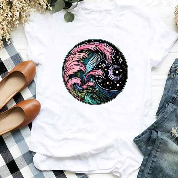 floral wave moon night fashion women t shirt casual 90s print tee womens for female clothes graphic, White
floral wave moon night fashion women t shirt casual 90s print tee womens for female clothes graphic, White