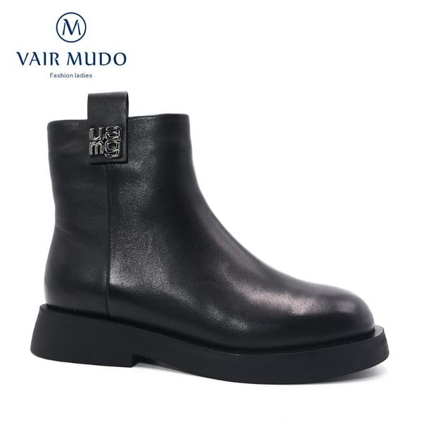 boots vair mudo ankle shoes women round toe thick bottom genuine leather autumn winter short plush and wool warm elegant dx62, Black
boots vair mudo ankle shoes women round toe thick bottom genuine leather autumn winter short plush and wool warm elegant dx62, Black