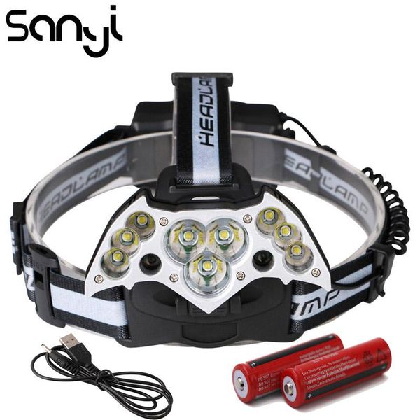 9*t6+2*xpe headlight head lamp 7 modes led forehead for camping hunting outdoor headlamps
9*t6+2*xpe headlight head lamp 7 modes led forehead for camping hunting outdoor headlamps