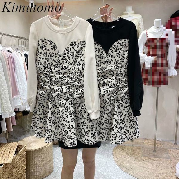 kimutomo elegant floral print dress women fresh style fake two piece o-neck slim waist long sleeve vestido feminino spring 210521, Black;gray
kimutomo elegant floral print dress women fresh style fake two piece o-neck slim waist long sleeve vestido feminino spring 210521, Black;gray