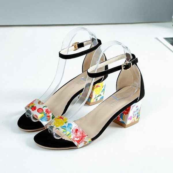 dress shoes summer fashion gladiator heels sandals flower pattern thick heel woman peep toe high buckle chaussure zapatos, Black
dress shoes summer fashion gladiator heels sandals flower pattern thick heel woman peep toe high buckle chaussure zapatos, Black