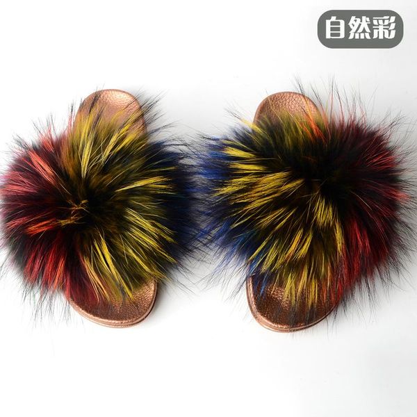 real fur slippers women fashion style slides spring autumn winter indoor flip flops flat, Black
real fur slippers women fashion style slides spring autumn winter indoor flip flops flat, Black