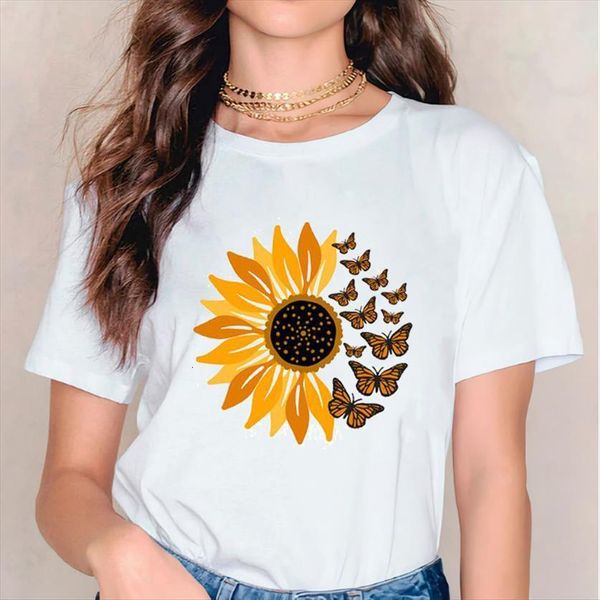 print casual butterfly floral flower womens t shirt short sleeve graphic female tee, White
print casual butterfly floral flower womens t shirt short sleeve graphic female tee, White