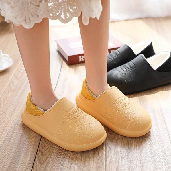 slippers winter women warm men shoes waterproof couples non-slip plush cotton indoor out leather bread with shoe, Black
slippers winter women warm men shoes waterproof couples non-slip plush cotton indoor out leather bread with shoe, Black