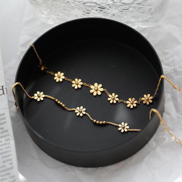 anklets yun ruo fashion yellow gold color daisy anklet chain woman gift titanium steel jewelry never fade hypoallergenic drop, Red;blue
anklets yun ruo fashion yellow gold color daisy anklet chain woman gift titanium steel jewelry never fade hypoallergenic drop, Red;blue
