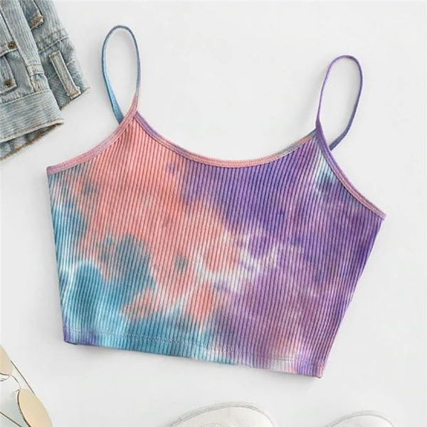 short fashion tie dye women camis print slim fit camisoles summer bodycon backless sleeveless wear, White
short fashion tie dye women camis print slim fit camisoles summer bodycon backless sleeveless wear, White