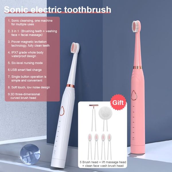 smart electric toothbrush super toothbrushes for adults kids timer usb rechargeable whitening ipx7 with 5 brush heads tools
smart electric toothbrush super toothbrushes for adults kids timer usb rechargeable whitening ipx7 with 5 brush heads tools