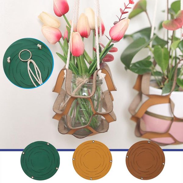 planters & pots leather flower pot tray multi-level plant hanging basket hanger decorative stand for home garden
planters & pots leather flower pot tray multi-level plant hanging basket hanger decorative stand for home garden